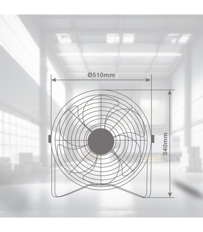 VENTILADOR METALICO DE SUELO AIDONE GSC Ø51cm 9W NEGRO