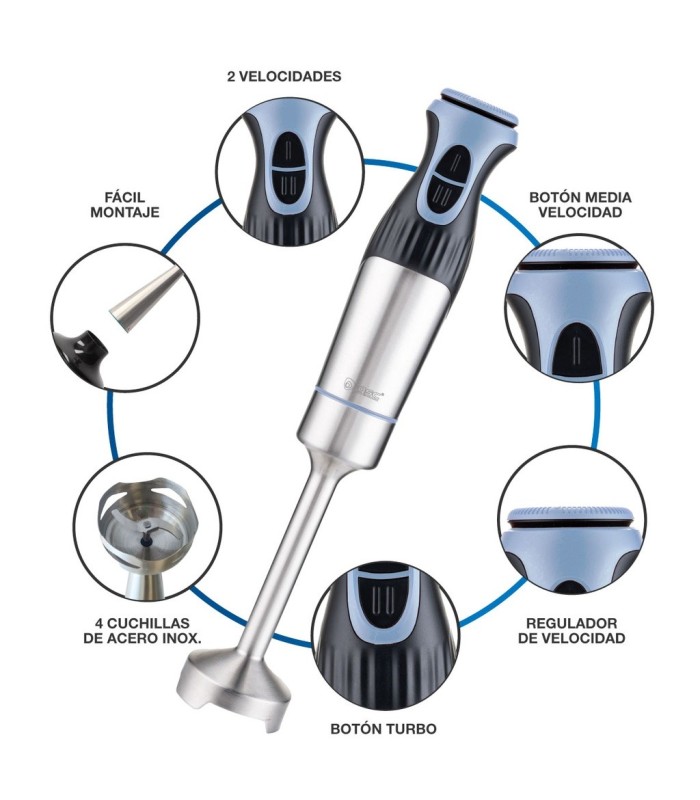 BATIDORA DE MANO ALIARA GSC 1200W - INCLUYE VASO MEDIDOR, PICADORA Y VARILLA PARA BATIR