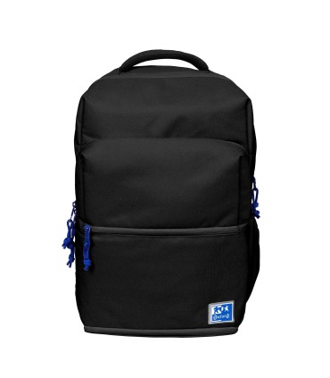 MOCHILA OXFORD CON BOLSILLO INFERIOR ISITERMICO NEGRA