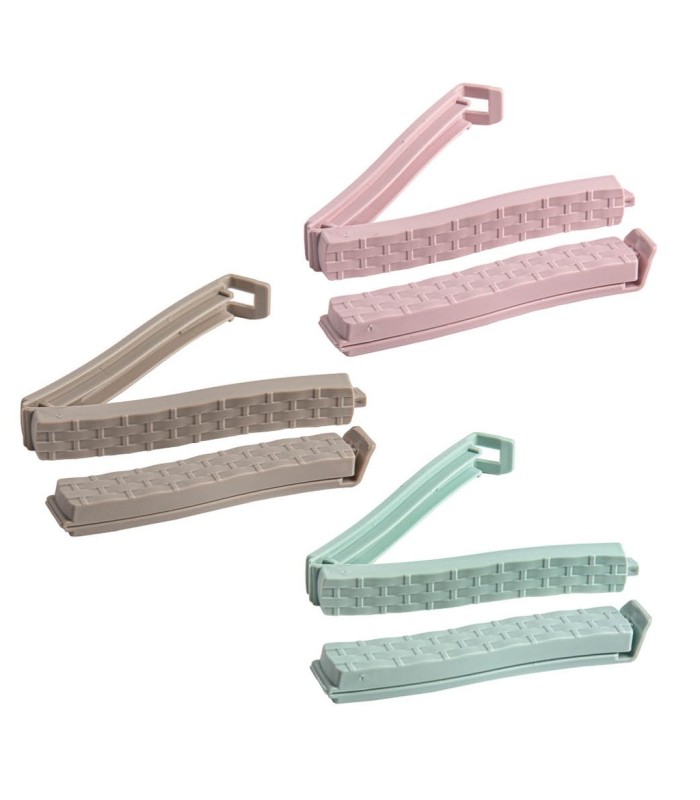 PINZAS DE PLASTICO CIERRA BOLSAS GSC - PACK 6 PINZAS - COLORES SURTIDOS