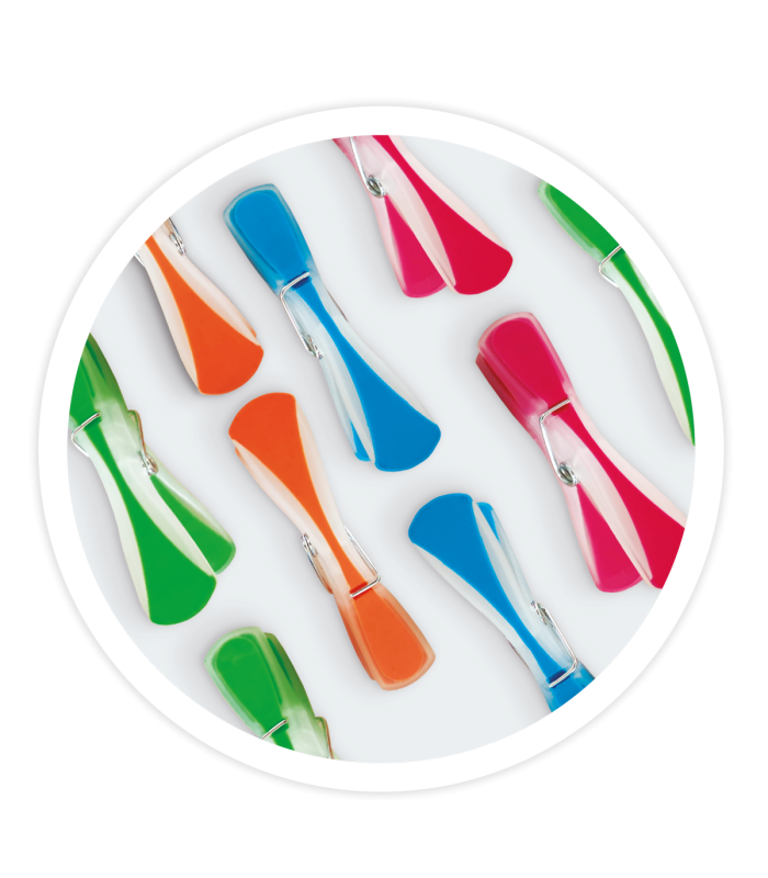 PINZAS DE PLASTICO Y GOMA GSC PARA ROPA - PACK 12 UNIDADES - PINZAS DE COLORES