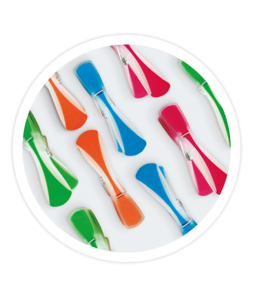 PINZAS DE PLASTICO Y GOMA GSC PARA ROPA - PACK 12 UNIDADES - PINZAS DE COLORES