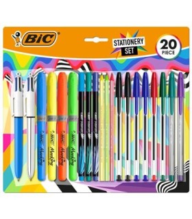 PACK DE ESCRITURA MULTICOLOR BIC - 20 PIEZAS VARIADAS