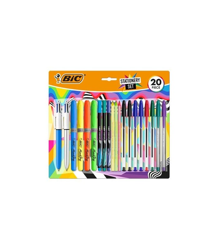 PACK DE ESCRITURA MULTICOLOR BIC - 20 PIEZAS VARIADAS