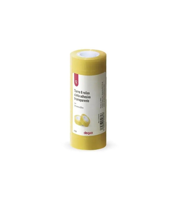 CINTA ADHESIVA DEQUA TRANSPARENTE 19MM X 33MM 8 ROLLOS